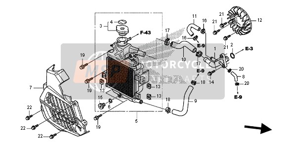 90701MF5003, Clamp, Water Hose, 21mm, Honda, 3